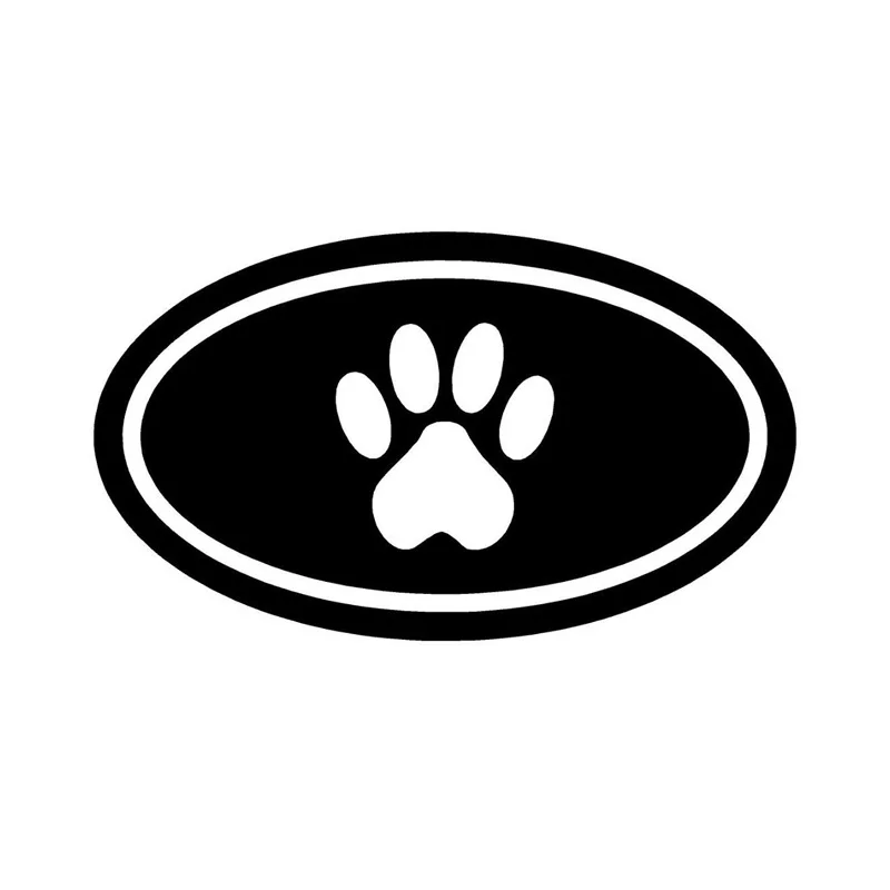15.5cm*9cm OVAL Dog Paw Print Motorcycle Car Sticker Fashion Vinyl Decal Black/Silver S6-3835 | Автомобили и мотоциклы