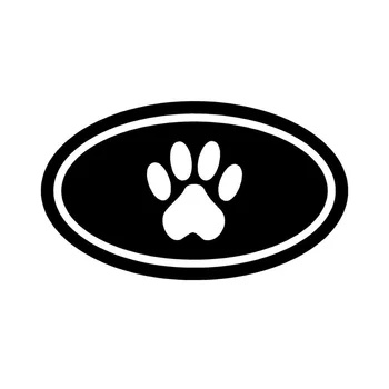 

15.5cm*9cm OVAL Dog Paw Print Motorcycle Car Sticker Fashion Vinyl Decal Black/Silver S6-3835