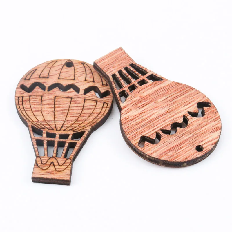 

Wooden Cute Hot Air Balloon Pattern Art Scrapbooking Embellishments Craft Handmade Home Decoration Accessories DIY 20-35mm 20pcs