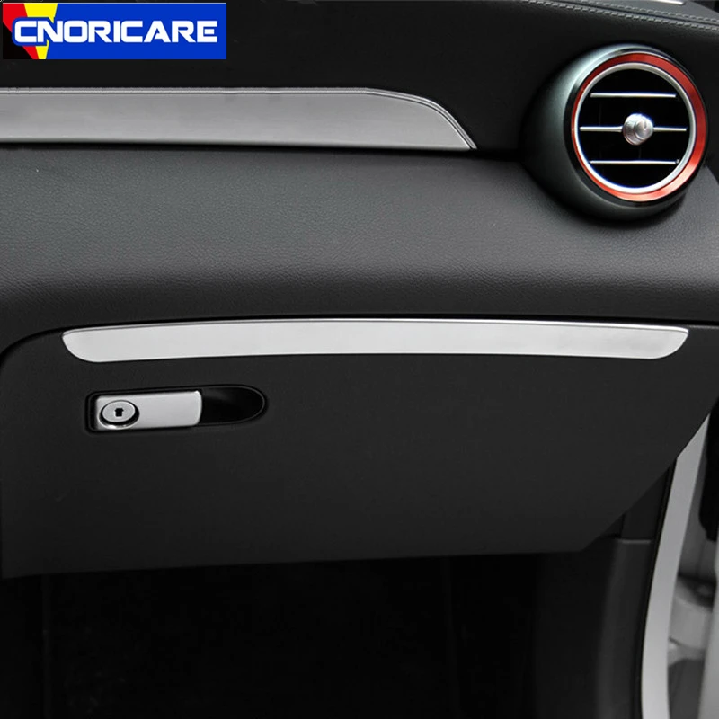 

Car Copilot Storage Box Trim Strips For Mercedes Benz C Class W205 GLC X253 2015-17 LHD Stainless Steel Interior Accessories