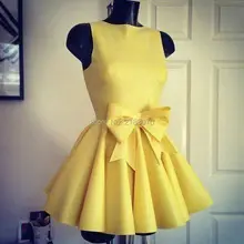 Neue Ankunft Sommer Party Kleider Bogen Schärpe A-linie Kurze Cocktailkleid Vestidos Coctel 2016 Günstige Abschlusskleider