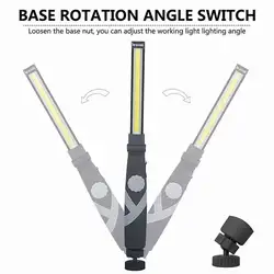 COB 180 градусов складной портативный фонарик USB Перезаряжаемый светодиодный рабочий свет Магнитный светловой индикатор портативный