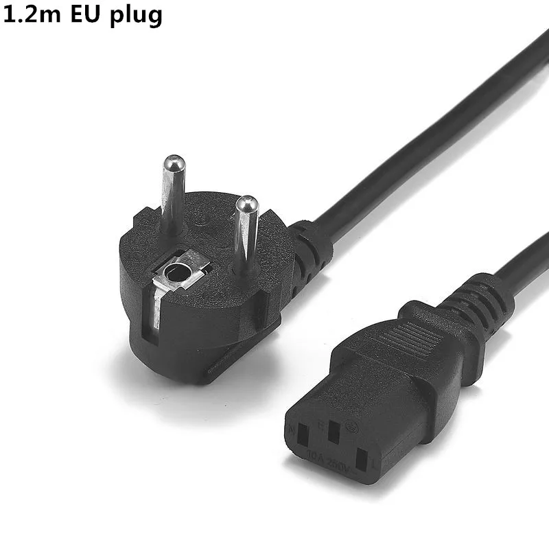 EU European AC Power Cord Euro IEC C13 Power Extension Cable 1.2m 18AWG For Dell PC Computer Monitor