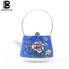 240cc китайский стиль, ручная работа, окрашенная цветочная керамическая чайник, домашний золотой ручной работы, посуда для напитков, чайник Tie guan yin, отправлено друзьям