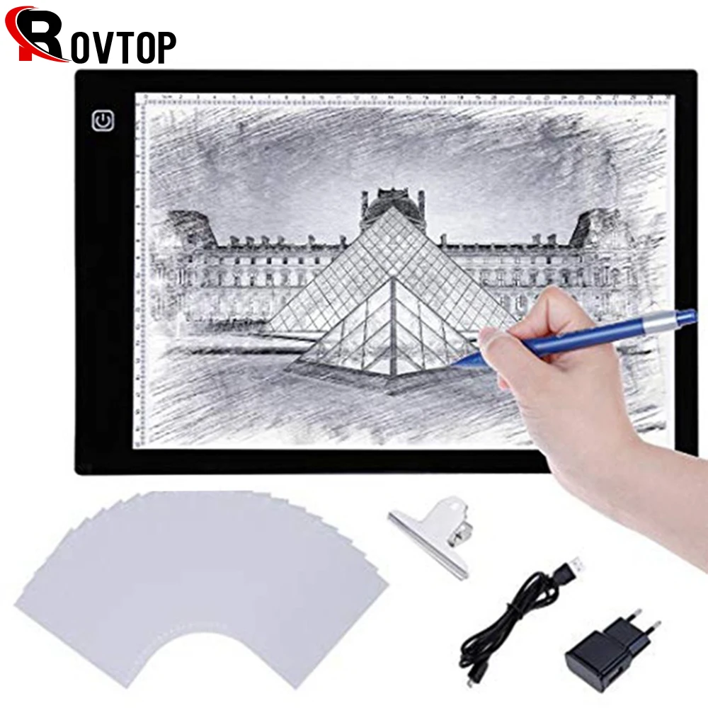 Rovtop A4 светодиодный планшет для рисования цифровые графические планшеты