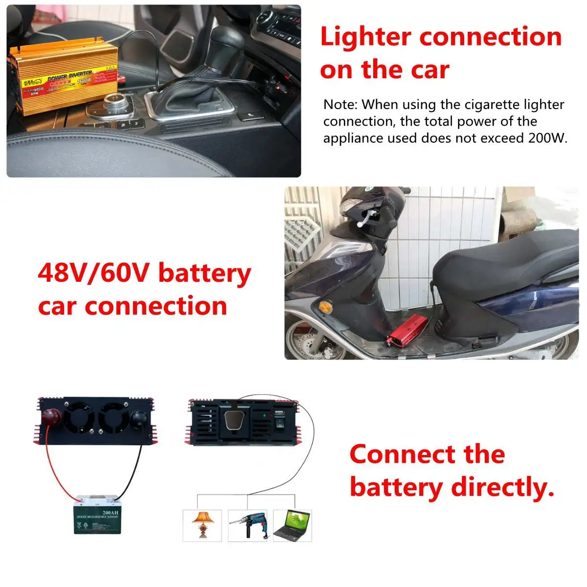 Инвертор 12V 220V 1500W Солнечная Чистая синусоида DC12V/24V/48V к AC220V 50HZ усилитель