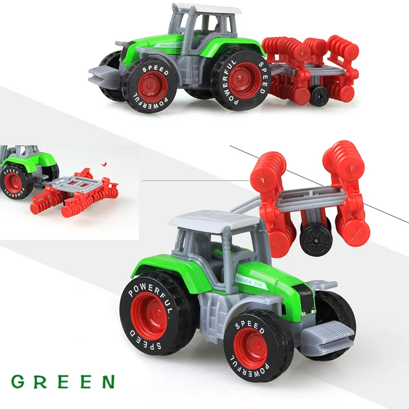 Tractor Green Литая под давлением сельскохозяйственная техника мини-модель автомобиля Инженерная модель автомобиля трактор инженерный автомобиль трактор игрушки модель для детей Рождественский подарок - Цвет: Tractor Green