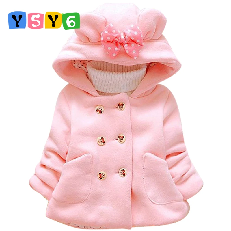 Новая куртка с «Минни» для девочек милое зимнее пальто для девочек с мультяшным рисунком сохраняющее тепло повседневная плотная детская верхняя одежда с капюшоном детская одежда