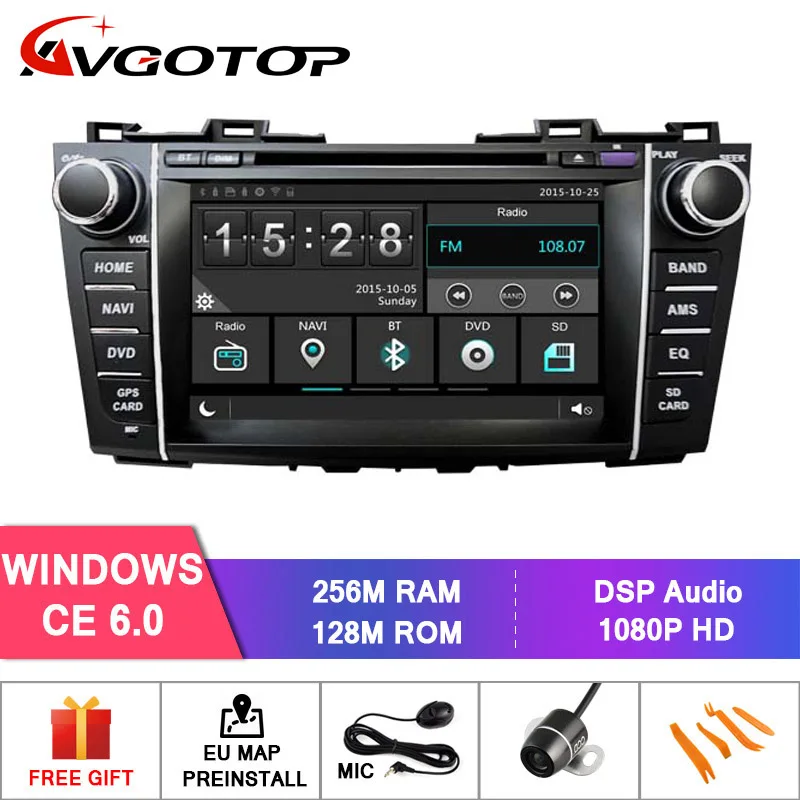 Best AVGOTOP Android 9 Wince Car Radio DVD Player For MAZDA 5 2G 16G Vehicle Multimedia 1