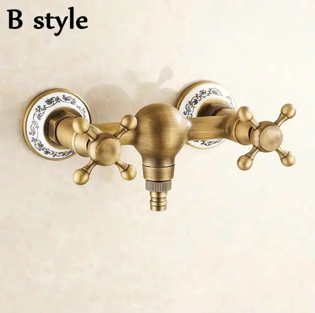 Free Shipping Bathroom Shower Faucet 2 Handles Shower Valve Wall