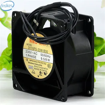 

3115FS-23W-B30 Double Ball Bearing Axial Cooling Fan AC 230V 1600RPM 9.5W/8W 8038 8cm 80*80*38mm 50/60HZ 2 Wires