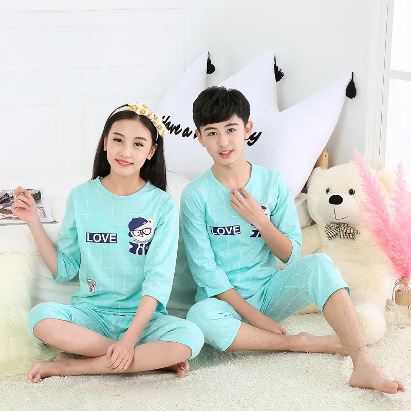 Pyjama à manches longues pour fille de 3 à 14 ans, ensemble de vêtements de  nuit, doux, mignon, pour la maison, cadeaux - AliExpress