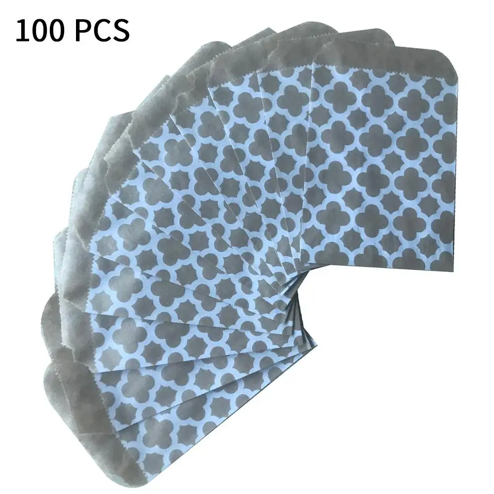 100 шт крафт-бумажный мешок для выпечки одноразовые конфеты мешок обрабатывать небольшие подарки для гостей вечера, праздника в знак признательности за визит подарочные принадлежности - Цвет: A
