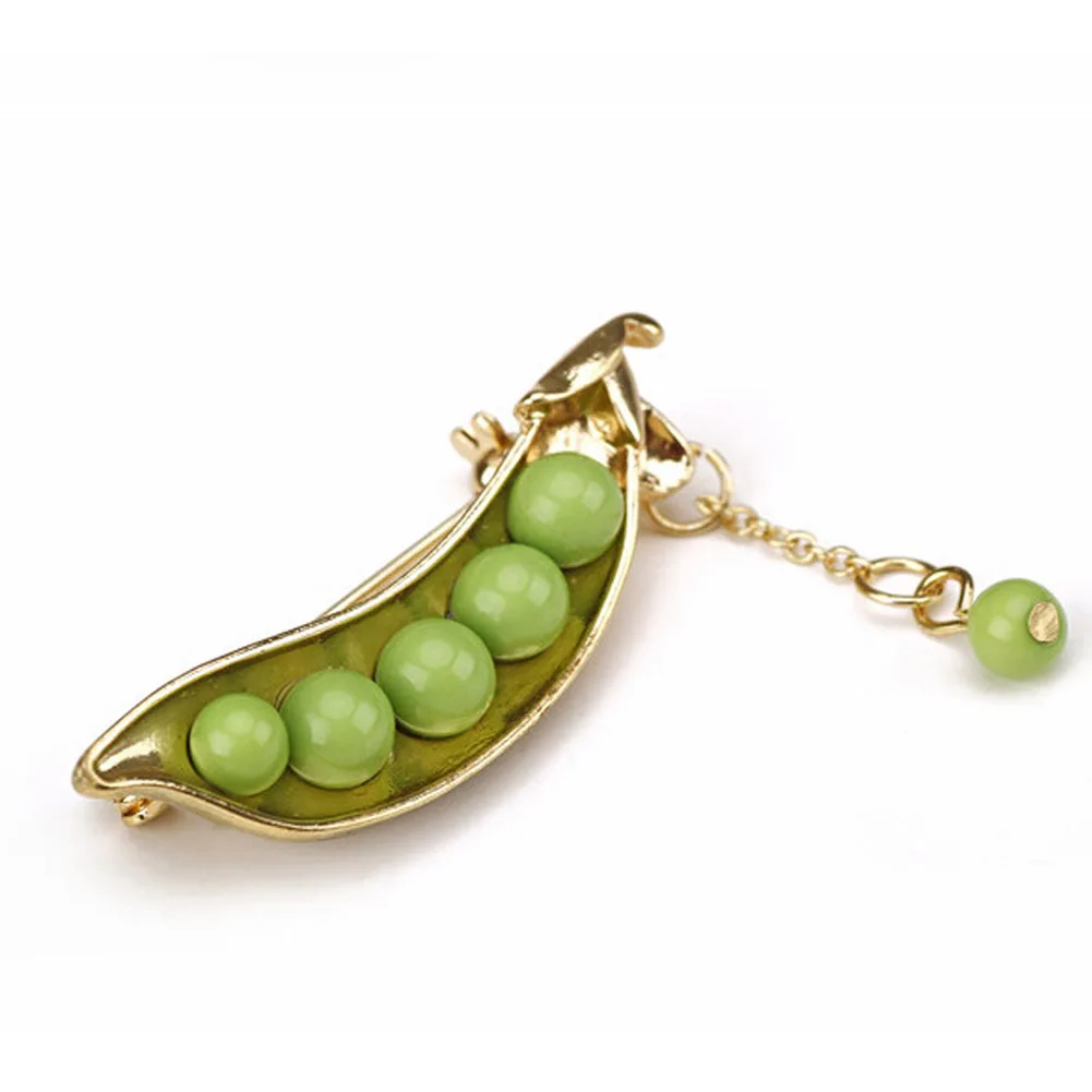

Cute woman statement accessory Japanese style cute green pea brooch sweater collar brooch pin sweater suit Brooch