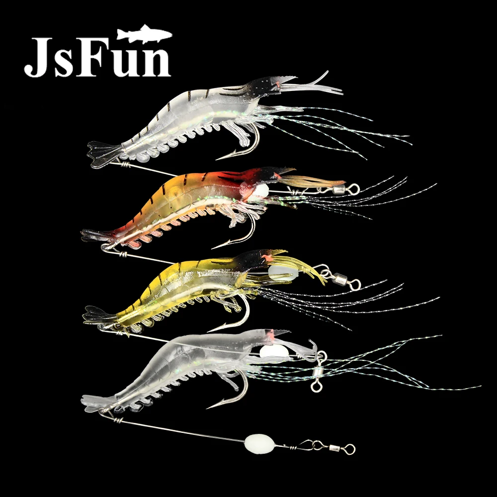 40PCS 18cm 6g Artificial Shrimp Fly Soft lure Bait Fishing Lures with