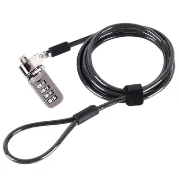 

Notebook Laptop Combination Lock Security Cable - 4 Digit Password Protections, Theft Deterrent with Sturdy Thick Black Securi