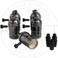 Алюминиевый держатель лампы Розетка с выключателем E27 жемчуг черный цвет DIY светильника Винтаж основа лампы