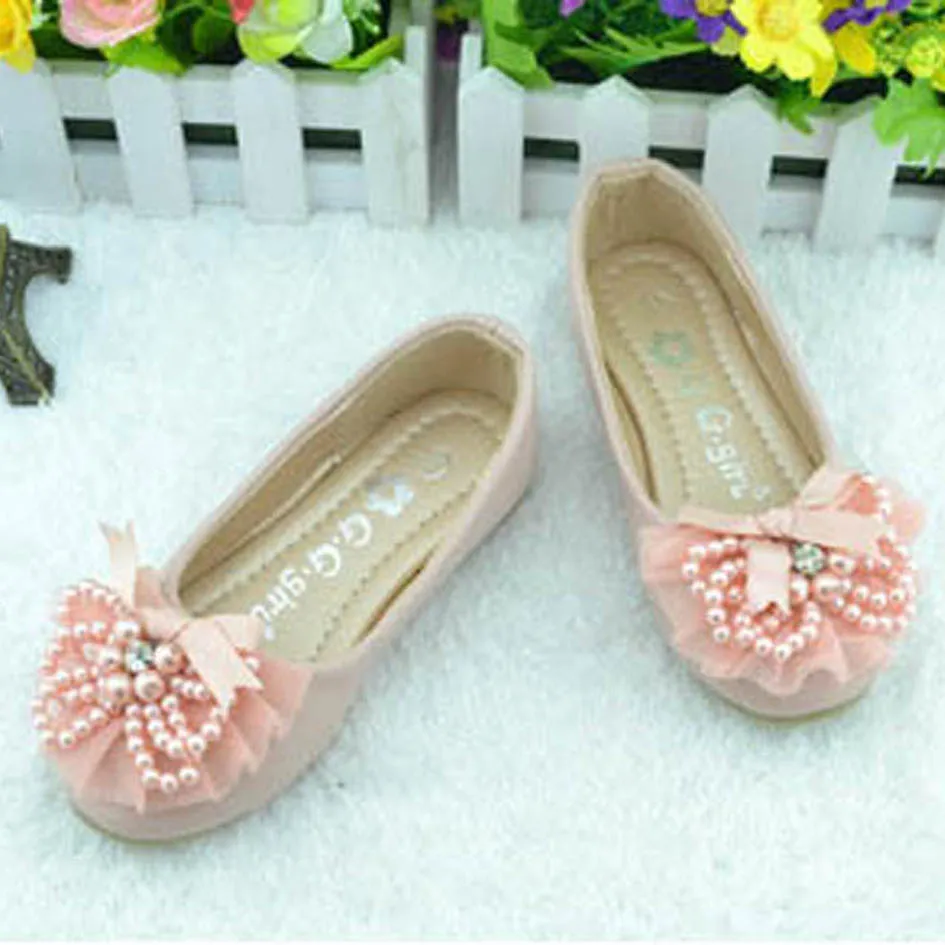 

qloblo Girls Ballet Shoes Autumn Slip on Party Ballerinas Toddler Beaded Children Girls Flats Kids Princess Shoes Pantufa
