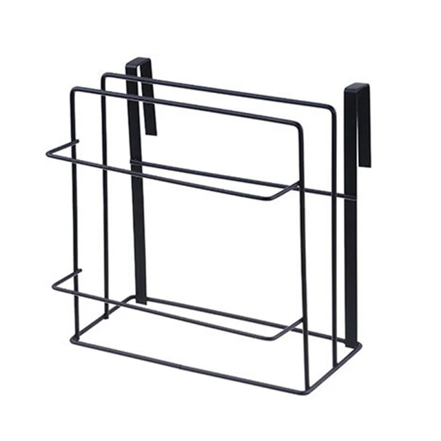 Special Offers Double Layer Iron Kitchen Cabinets Shelf Chopping Board Storage Rack Shelves Kitchen Holder Rack Free Drilling black