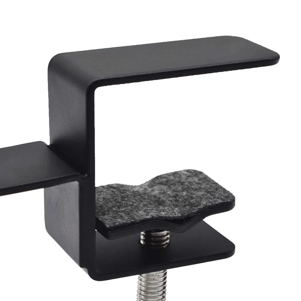 Headset Holder Universal Metal Headphone Holder Hanger Clip with Adjustable Clamp for Computer Desk Black 