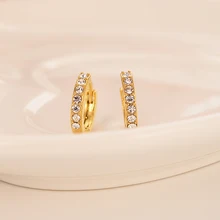 Bangrui Романтический Роскошный модный дизайн золотого цвета круглый, кубический цирконий свадебный обруч кристалл серьги для женщин, девушек, детей Подарки