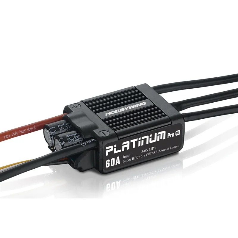 Hobbywing Platinum 60A V4 30215100 бесщеточный ESC 3 6S для радиоуправляемого вертолета 450 480
