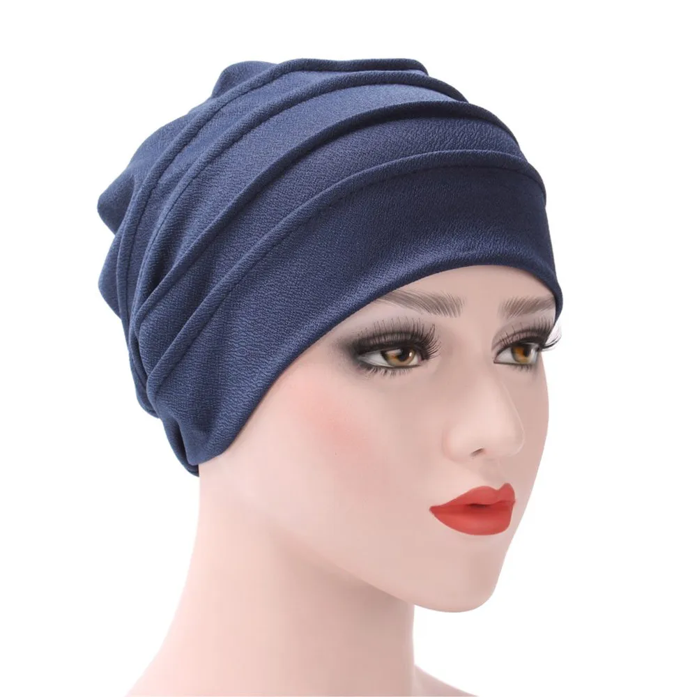 

1PC New Women Elastic Turban Hat Muslim Islamic Jersey Beads Cancer Chemo Cap Ladies Stretch Head Wrap Head Scarf #H