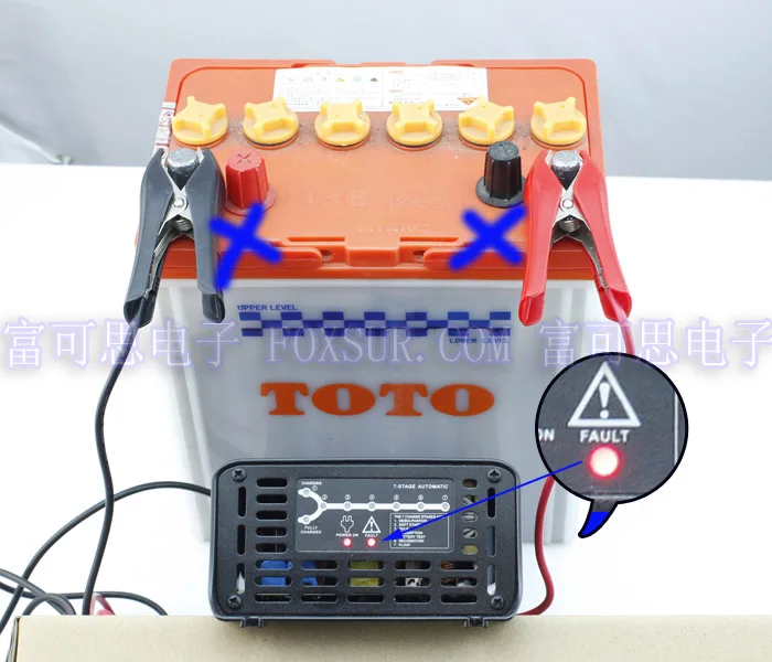 FOXSUR 12V 10A 7-stage smart Lead Acid Battery Charger, Car battery charger, MCU controll, pulse charge Maintainer & Desulfator