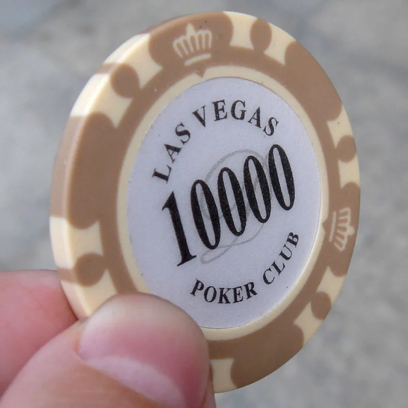25 шт. Корона покерные фишки в глиняном листе наклейка металлик казино Jetton Texas Hold'em покер монета для игр - Цвет: 25pcs 10000
