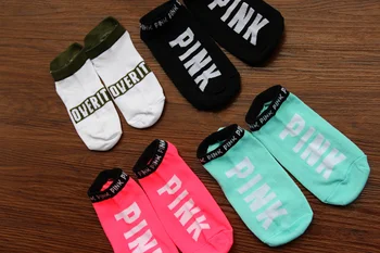 Hot!!!!!! Factory Outlet 100% Cotton Women being express it in Pink Socks Harajuku style leisure beautiful Socks letter socks