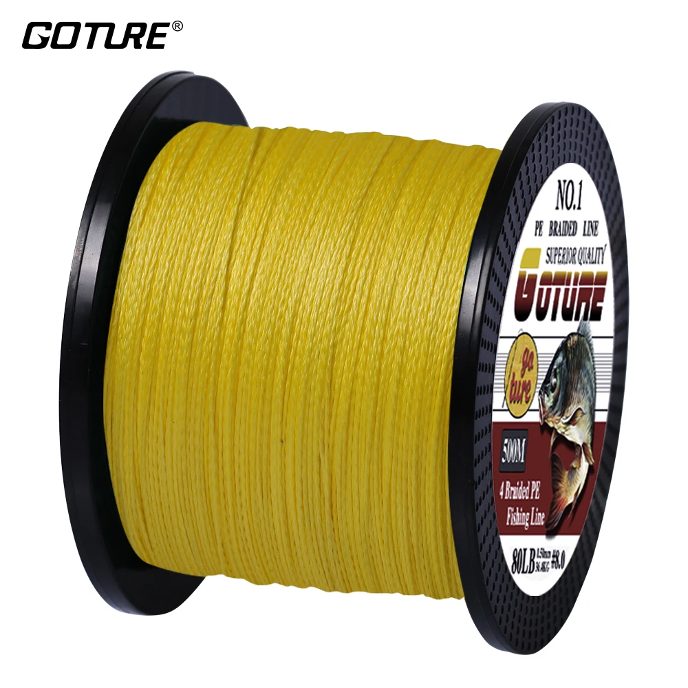 Goture 500 M مضفر خيط صنارة الصيد 4 تقف سوبر قوي PE المتعددة الشعيرات الكارب خيط صنارة الصيد s 12LB-50LB 6 الألوان المتاحة