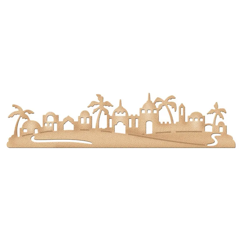 

Ufurty Desert Buildings Frame Metal Cutting Dies Scrapbooking Craft Die cuts Card making paper art DIY Emboss Create Stencil