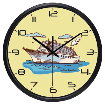 

Retro Ship Wall Clock Sea Mediterranean Design avigation Clock