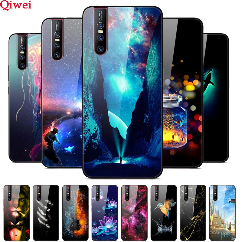 

Hard Tempered Cover For Vivo V15 Pro Case V 15 Phone Protective Glass Case Coque For VIVO V15 Pro V15Pro V 15 Pro VIVOV15 Capas