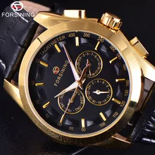 FORSINING Mens Fashion Gold Top Brand Luxury Wrist Watch Men Military Sport Business Clock Skeleton Automatic Mechanical Watches