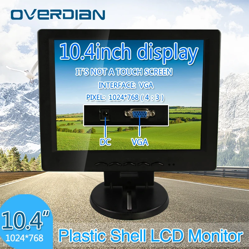 

10.4 inch/10.4"VGA Connector Desktop Monitor 1024*768 Song Machine Cash Register Lcd Non-Touch ScreenPlastic Shell Monitor