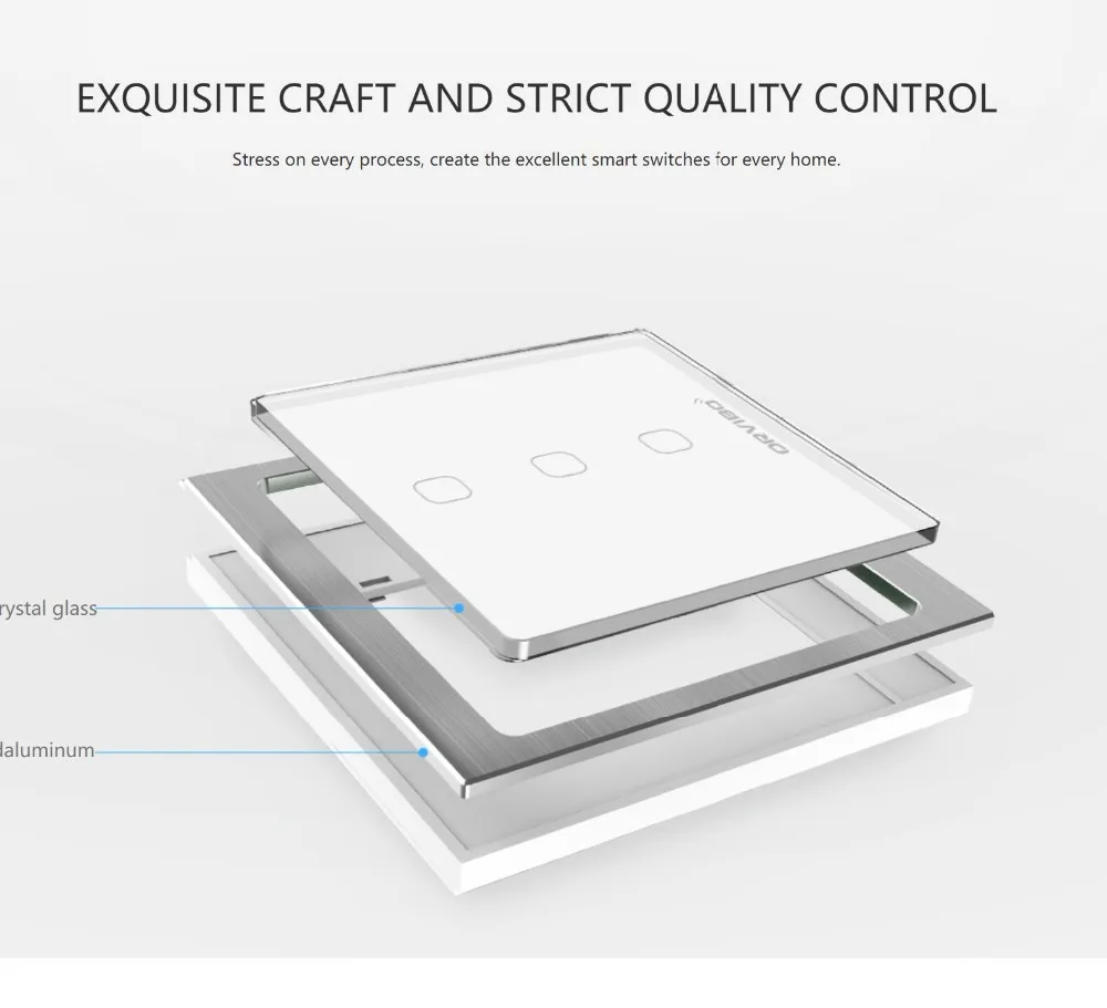 Orvibo умные переключатели-серия AURORA Элегантная стеклянная панель с продуманной металлической рамкой