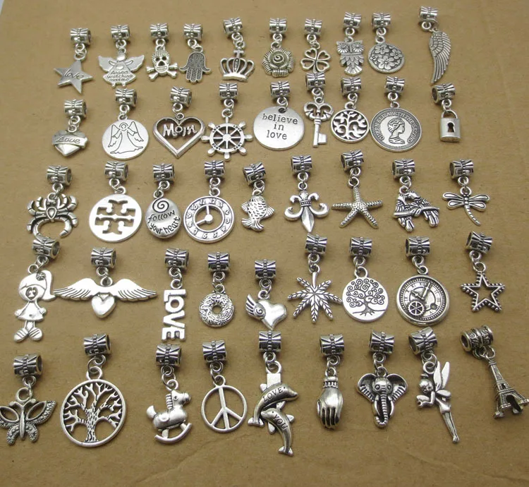 Mixed The ancient silver bracelet beads tibetan antique silver dangle