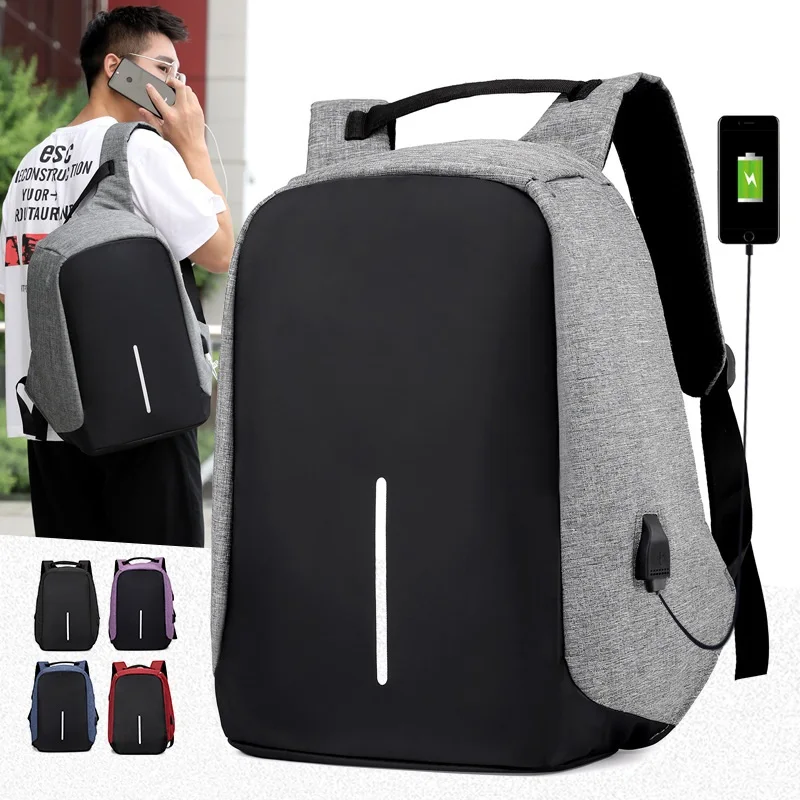 

Hacmpoehue Men Waterproof Backpack USB Charging Anti Theft Backpack Large Capacity Business College Student School Shoulder Bags