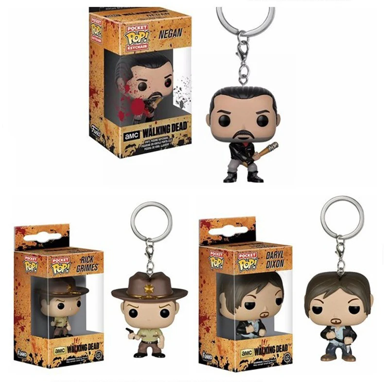 FUNKO POP The Walking Dead Рик Неган Дэрил Диксон Карманный Брелок ПВХ фигурка коллекционная