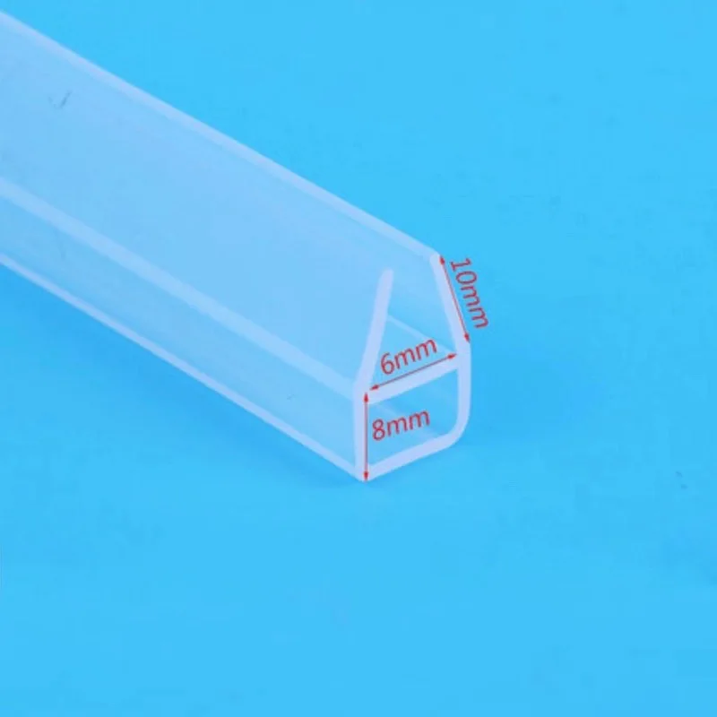 burlete para vidrio-Los 6MM 5 metros en forma de F de goma de silicona en la sala de ducha con pantalla de borde de la puerta tira de sellado de vidrio