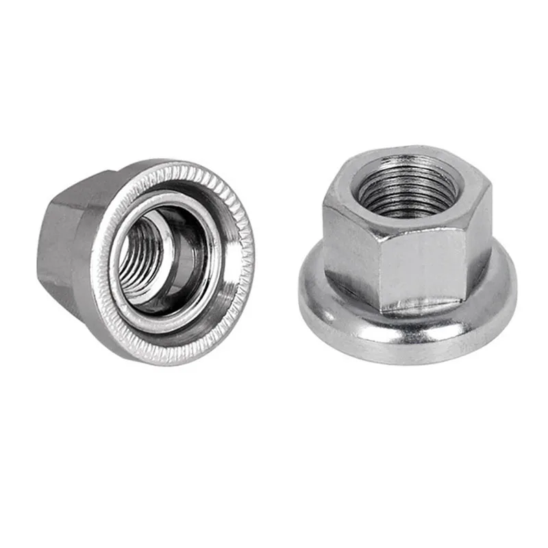 Presta Valve Cap Cover Bike Nuts MTB Flange Nut Bicycle Axle Track Nut M10