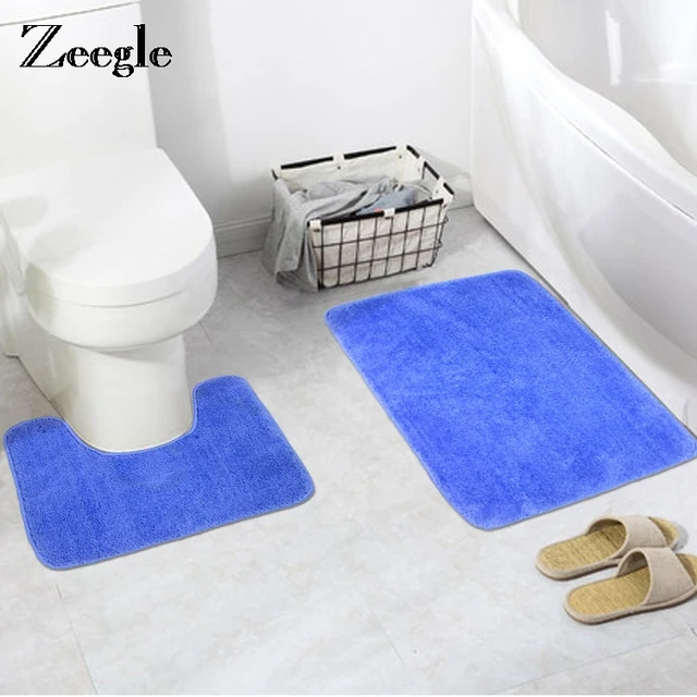 Zeegle 2pcs Gy Toilet Bath Mats Non Slip Soft Bathroom Pedestal Zeegle 2pcs Gy Toilet Bath Mats Non Slip Soft Bathroom Pedestal Rug Mat Floor