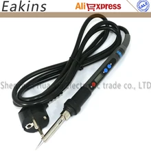 ЖК-цифровой Регулируемый Электрический паяльник без свинца с подсветкой ESD мини-паяльная станция 220 в 90 Вт штепсельная вилка европейского стандарта