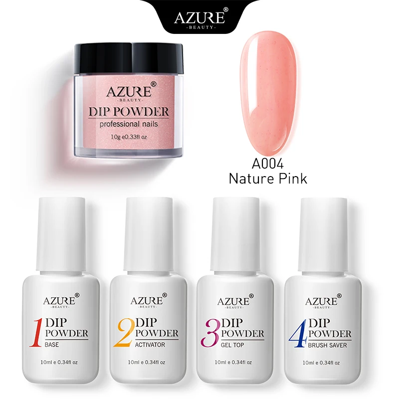 A004 AZURE BEAUTY 5/УП. Пудра для погружения ногтей, набор для ногтей, блеск для ногтей, пудра, дип-пудра, украшения, основа, верхнее покрытие ногтей, маникюр - Цвет: A004