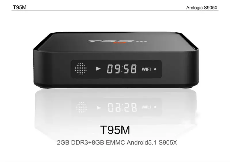 Android tv Box Sunvell T95M 2 ГБ 8 ГБ 2,4G WiFi Amlogic S905X четырехъядерный Android 6,0 H.265 4K медиаплеер телеприставка T95M