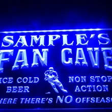 DZ067-для персонализированного названия хоккейная ниша для вентилятора Бар Пиво светодиодный неоновый свет знак