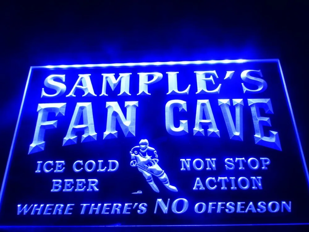 DZ067 Name Personalized Custom Hockey Fan Cave Bar Beer LED Neon Light