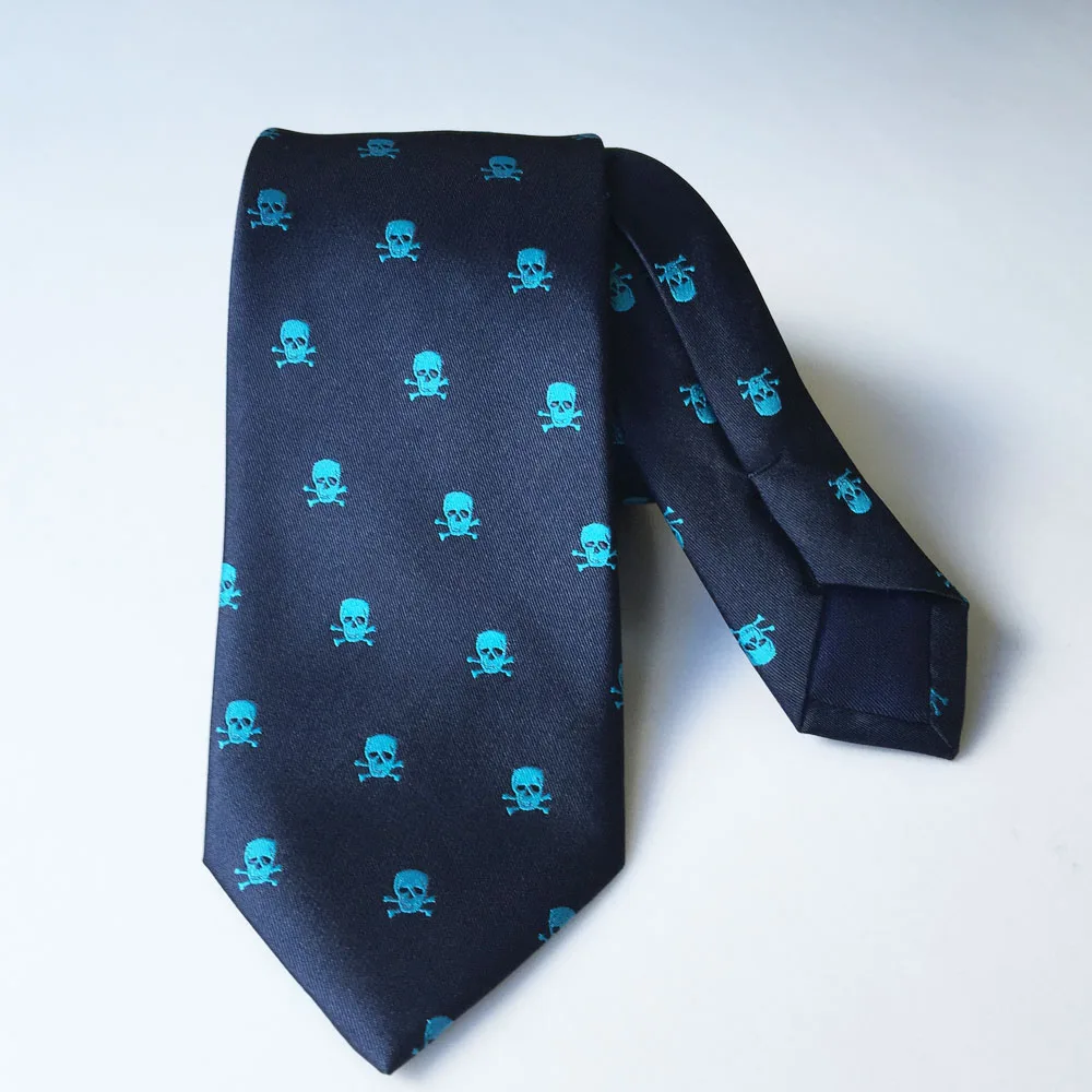 

2016 New Men Neckties For Wedding Free Shipping Blue Pirate Ties For Men Fashion Hot Sale Classic Skull Men Tie Business Cravat