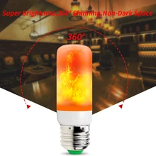 

LED Flame Lamp E27 LED Fire Light 3W 220V Flame Flickering Effect Bulbs 110V Xmas Atmosphere Lights AC85-265V Holiday Decor Lamp